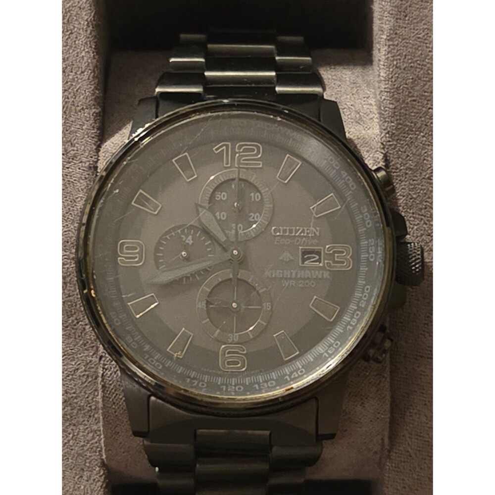 Citizen Nighthawk Eco-Drive B612-S078245 Chronograph Black 42mm WR200 Box